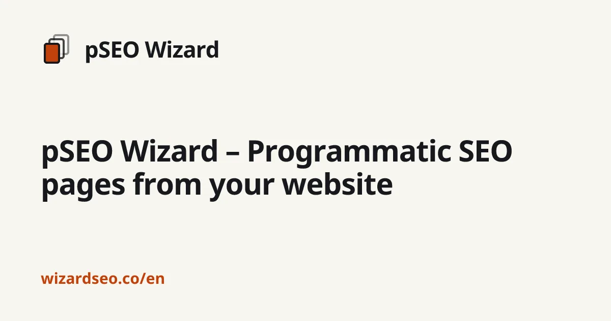 pSEO Wizard screenshot 1