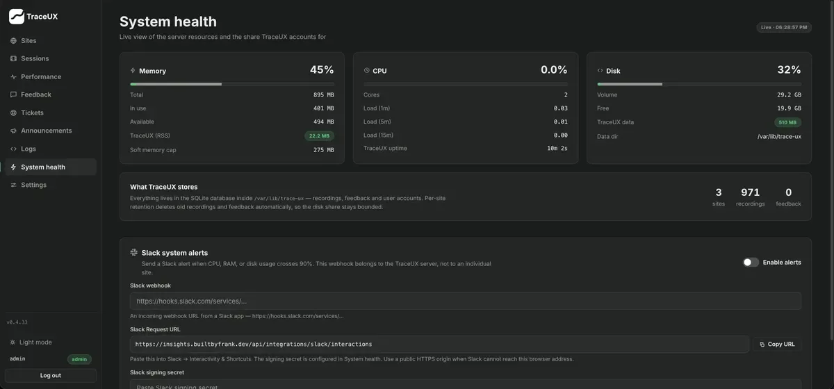 TraceUX contributors screenshot 1