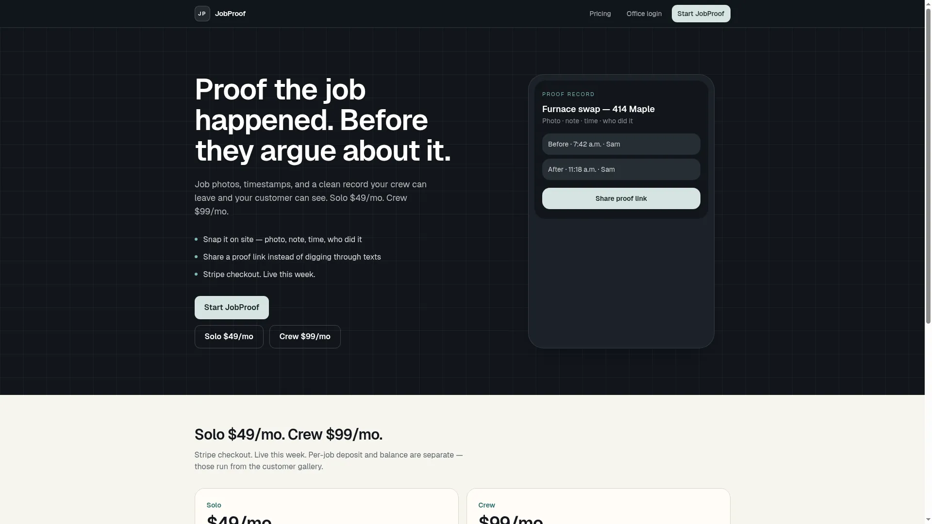 JobProof screenshot 1