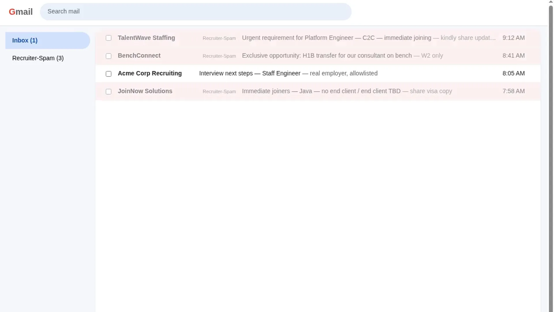 Staffing Spam Pack screenshot 1