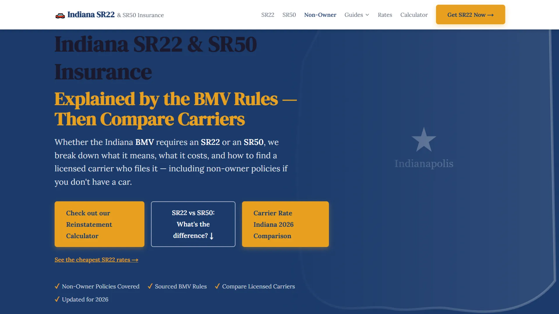 Indiana SR50 and SR22 Insurance screenshot 1