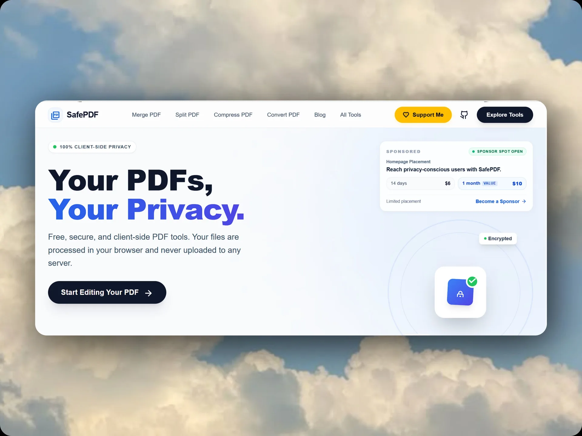 SafePDF – Free Online PDF Tools screenshot 1