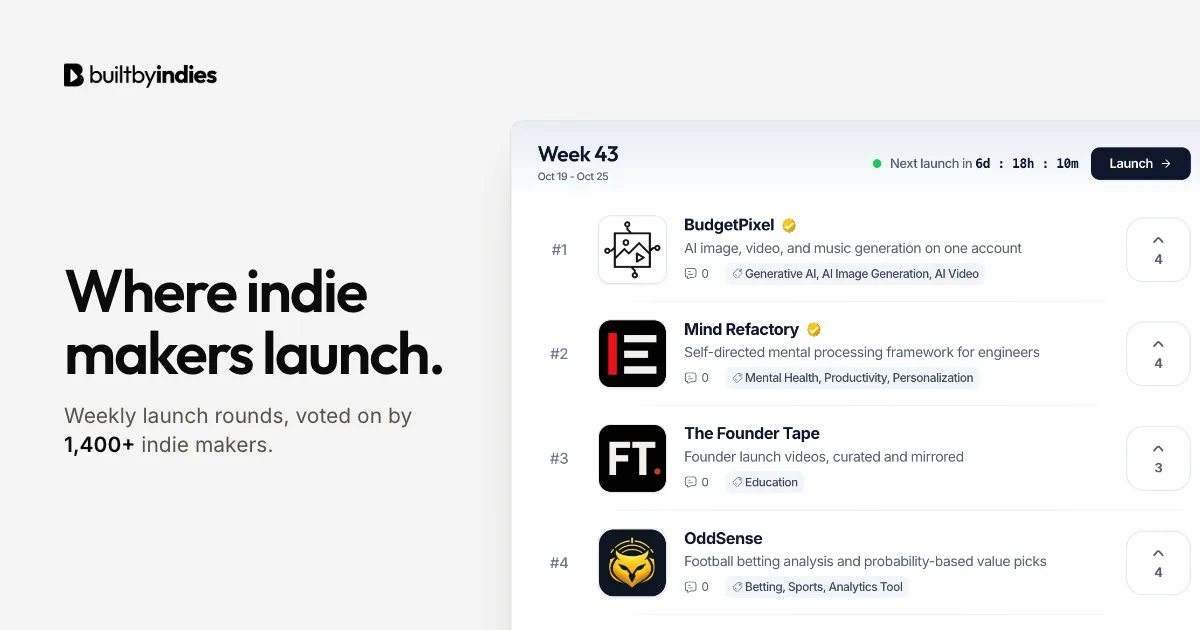 Builtbyindies screenshot 1