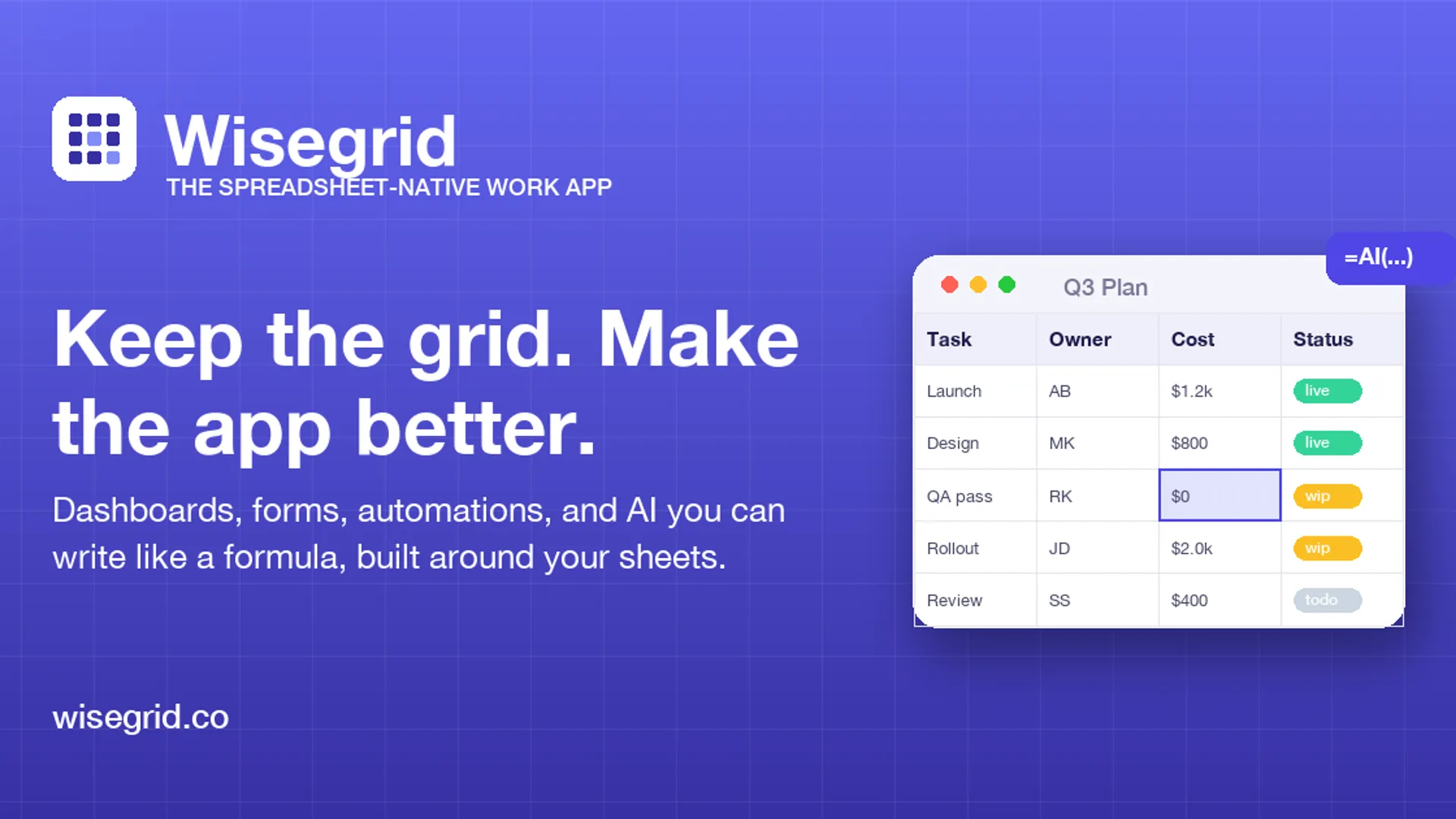 Wisegrid screenshot 1
