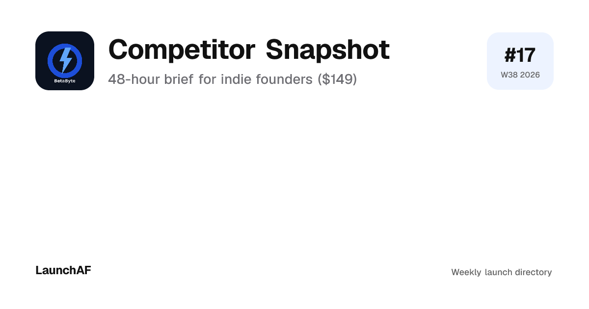 Feedback on a 149 USD / 48-hour competitor brief for side projects? logo